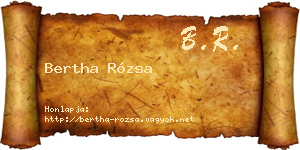 Bertha Rózsa névjegykártya