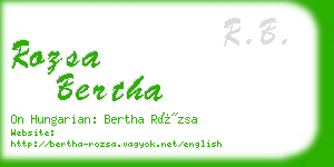 rozsa bertha business card